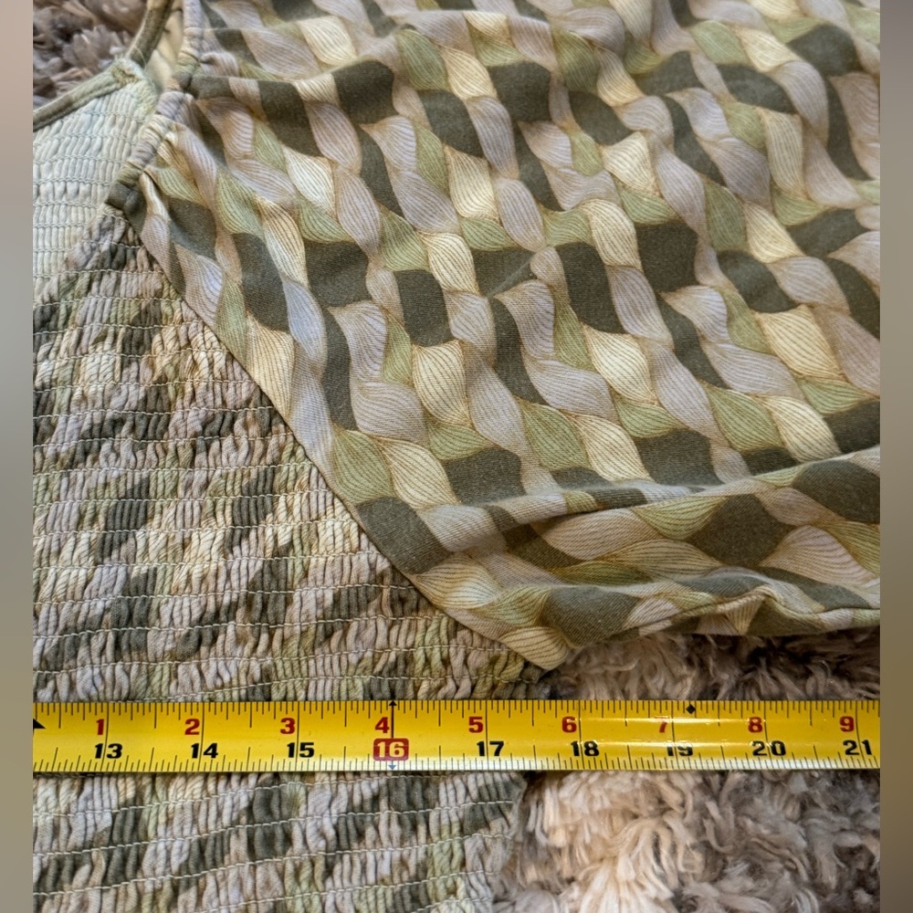 Kate Quinn Women’s Organic Cotton Green Dress Size XL Smocked Pockets Nature - Picture 6 of 8